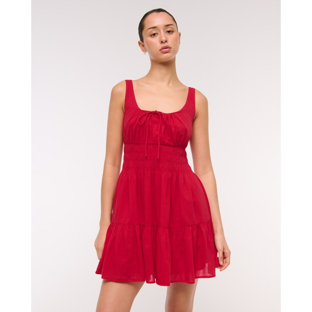Abercrombie & Fitch Red Ruffled Mini Dress